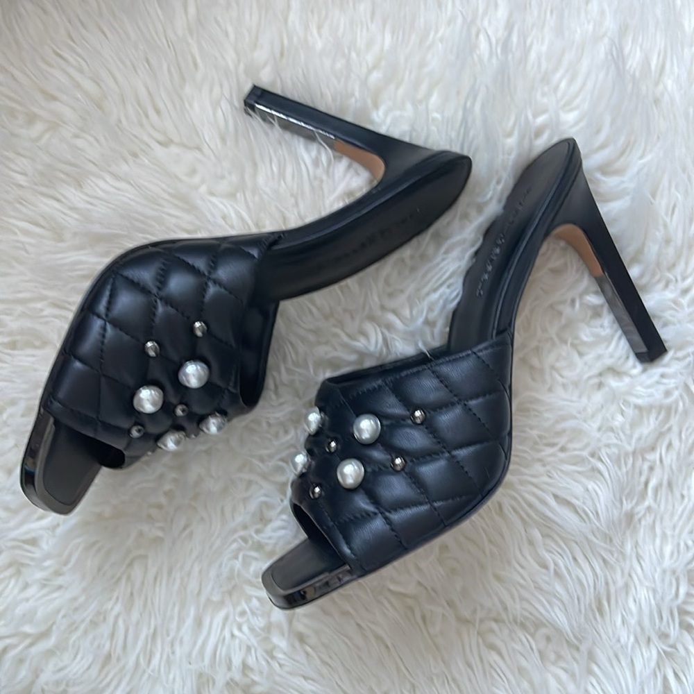 NEW Karl Lagerfeld - Black Amina Studded Heeled Mule - Picture 9 of 11